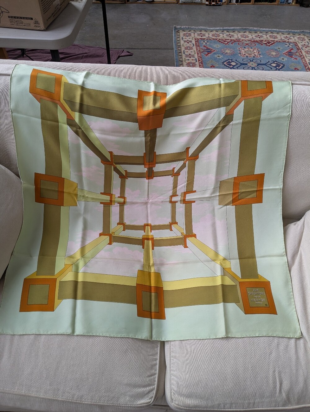 Hermes A.M. Cassandre Vintage Silk Scarf